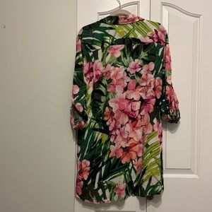 Calvin Klein Tropical Floral Long Sleeve cover-up XL